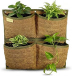 Vertical Garden Planter, 4 Pocket, Vertical Planter, wall planters for Outdoor Plants, Plant wall, Hanging planters for Indoor Plants, for Herbs, Patio Decor, Balcony Decor, Indoor Garden by Austram