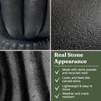 Urn Planters 22", Set of 2, Tall Stone-Resin Pedestal Planters for Outdoor Plants, Large Front Porch Decor, Patio Garden Pots, Outdoor Urns for Entryway, Porch & Deck, Black Plant Pot - Image 5