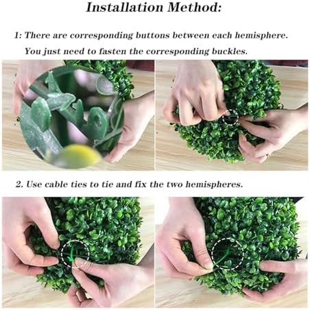 Faux Decorative Balls Dia 24in, Decorative Faux Dried Moss Balls, Artificial Grass Plastic Flower Plant, Garden Spheres Outdoor, Small Artificial Plants, Indoor/Outdoor Wedding Party Decor - Image 7