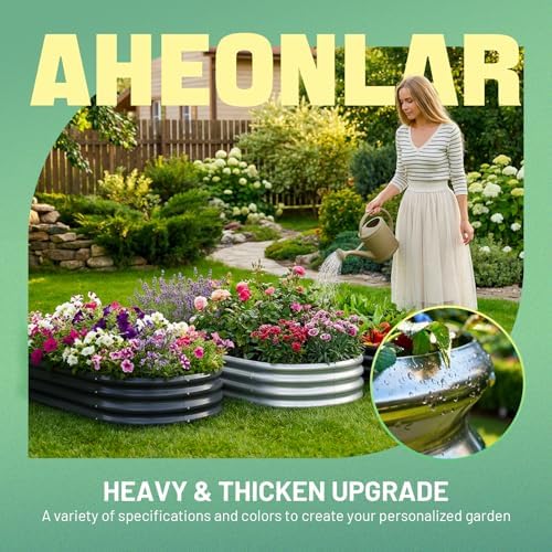 AHEONLAR 3 Pack 6×3×1ft Galvanized Raised Garden Bed, Oval Durable Planter Boxes Outdoor for Vegetables, Fruits, Flowers and Plants, Quick Assembly, Grey - Image 5