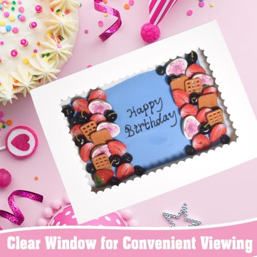 JJO 14x10x4 Inches 15 Pack Cake Boxes with Cake Board,White Bakery Boxes - Image 5