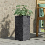 Christopher Knight Home Jorine Lightweight Concrete Planter, Cast Stone Planter, Square Garden Urn, Texture Finish Flower Pot, Outdoor Plant Urn with Draninage Hole for Backyard Garden Porch, Black - Image 2
