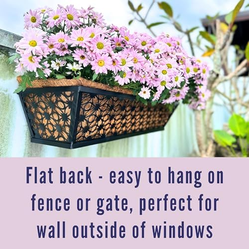 LaLaGreen Deck Wall Planter (24 in, 4 Pack) Black Horse Trough Window Box - Image 4