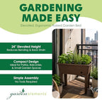 Garden Elements Brown Elevated Raised Garden Bed, 29.5" x 15" - Self-Watering Planter Box with Ventilated Grow Dome for Indoor/Outdoor Vegetables, Herbs & Seed Starting - Image 2