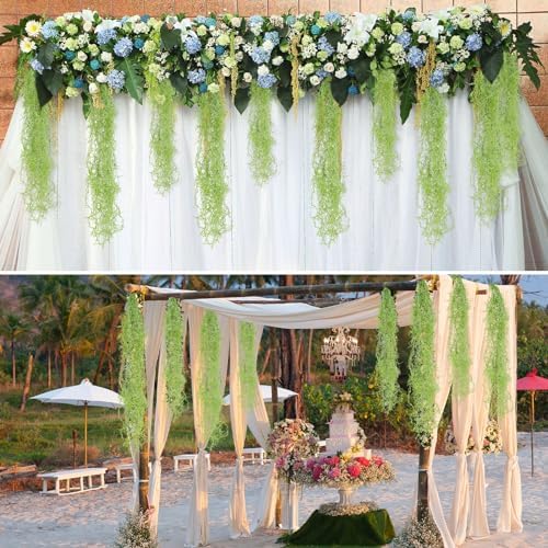 Cindeer 15 Pcs Spanish Moss Hanging Strands,33 Inch, 43 Inch,Green - Image 4