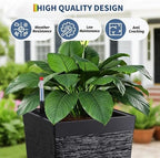Garvee 22.5" Tall Outdoor Planters Set of 2, Self Watering Tall Planters - Image 2