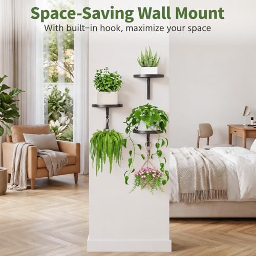 LASZOLA Plant Hanger Holder Window Shelf Wall Mounted Indoor, 4 Pcs Black - Image 6