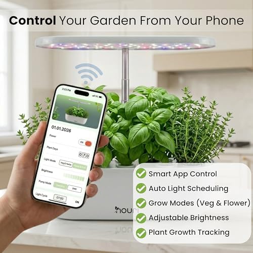 Nouri Hydroponics Growing System, 12 pod APP Smart Indoor Herb Garden Kit with LED Grow Lights, Hydroponic Herb Garden Indoor for Plant Lovers, Gardeners, Kitchen, Lettuce Seeds Included - Image 5