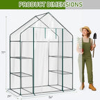 Outvita Walk-in Greenhouse, 3 Tiers 4 Shelves, Durable PE, 56"x29"x77" - Image 2