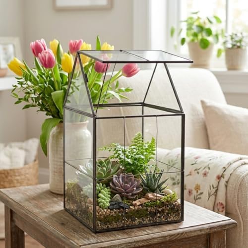 D'Eco Large Glass Plant Terrarium, Centerpiece & Wedding Letterbox Display - Image 4