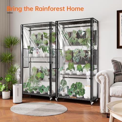 Bstrip Indoor Greenhouse with Grow Light and Pegboard, 29.5x13.8x59in - Image 3