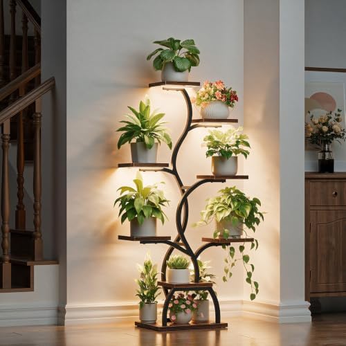 Plant Stand Indoor with Grow Light - 8 Tiered Corner Plant Shelf Indoor - Image 3