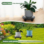 3 Packs 13.5" Large Metal Plant Caddy with Wheels Heavy-duty Plant Dolly Pot Mover Rollers Rolling Plant Stands Indoor Outdoor Wheeled Plant Holder Coaster Trolley, Black - Image 7