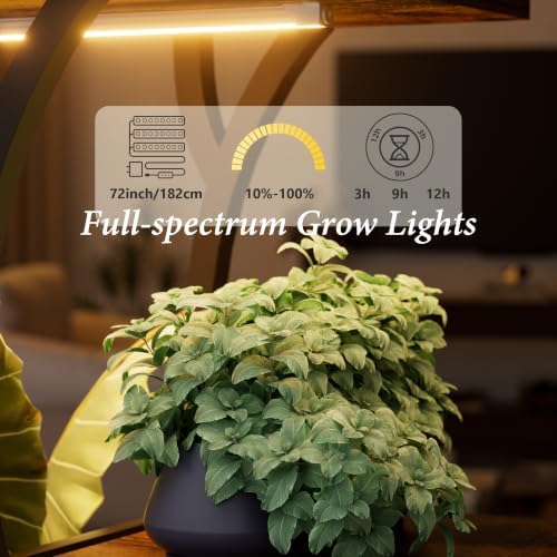 Plant Stand Indoor with Grow Lights - 5 Tiered Corner Plant Shelves (Brown) - Image 3