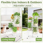 iDavosic.ly Plant Stand Indoor Outdoor, 5 Tier Iron Corner Shelf, White - Image 6