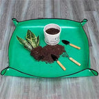 1 Pcs Planting Mat Gardening Potting Pad Foldable Waterproof Garden Plant Flower Pot Transplanting Mats for Indoor Plant Repotting(100x100cm-Green) - Image 3