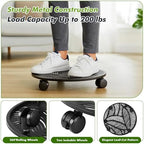 Planterhoma 2 Packs 10 Inch Rolling Plant Stand with Wheels Metal Plant Caddy with Wheels Heavy Duty Plant Rollers with Metal Wheels Round Wrought Iron Plant Stand with Tropical Leaf - Image 4