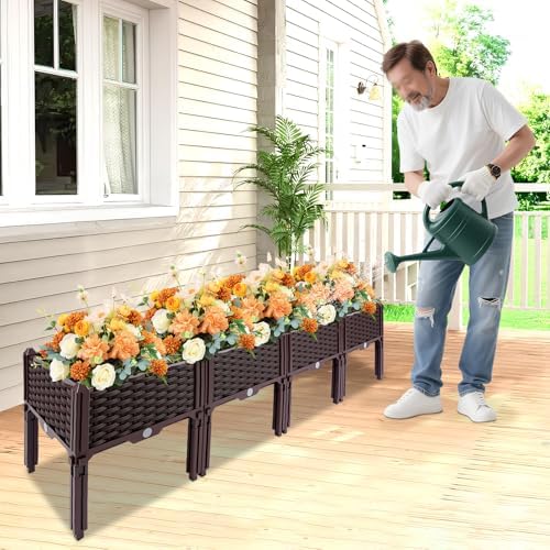 Raised Garden Bed, 4-Tier Elevated Planter Box with Legs, Large PP Plastic - Image 6