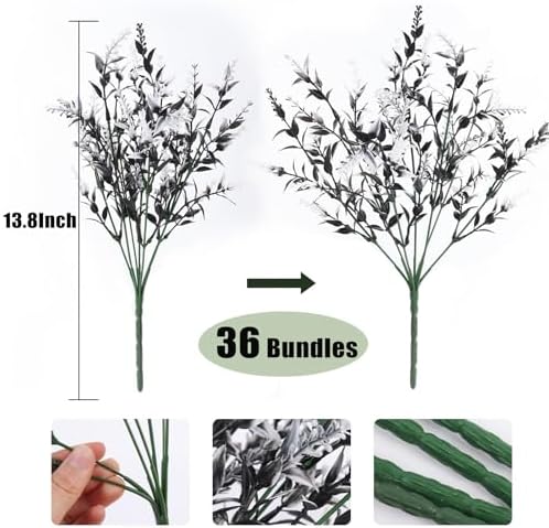 RECUTMS 36Pcs Black Fall Decor Artificial Plant Outdoor Fake Spring Flower - Image 2