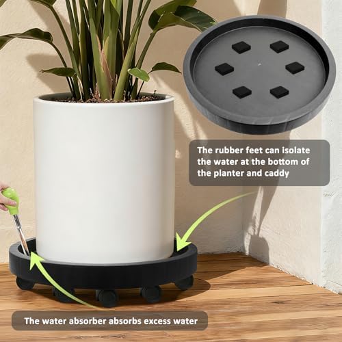 1 PCS 23 Inch Extra Large Plant Caddy with Wheels,Heavy Duty Wheeled Stand - Image 5
