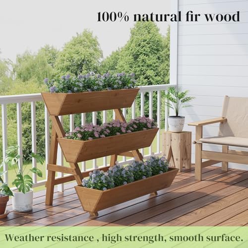 Wooden Vertical Raised Garden Bed Tiered Planter Herb Planter - Image 3