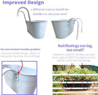 LaLaGreen Metal Rail Planter (11.2 in, 10 Pack) White Strawberry Flower Pot - Image 3