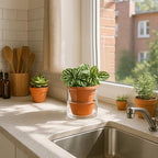D'vine Dev Self Watering Terracotta Planter Pot, 4 in, 3-Pack, 37-Z-A-1-T - Image 2