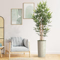 Artificial Tree in Geometric Planter, Fake Bamboo Silk Tree for Indoor and Outdoor Home Decoration - 70" Overall Tall (Plant Pot Plus Tree) by SIGNWIN