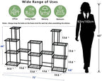 Twhep Tall Multi Tier Plant Stand, 13 Tiers Multifunctional Plant Stands for Indoor Plants, Decorative Black Steel Plant Shelf for outdoor Patio Garden Balcony and Yard - Image 7