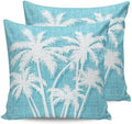 Throw Pillows 16x16 Set of 2, Tropical Palm Tree Waterproof Outdoor Pillow Covers for Patio with Insert, Vintage Aqua Exotic Botanical Plants Decorative Pillowcase Cushion for Couch, Sofa, Bed, Garden by Unknown