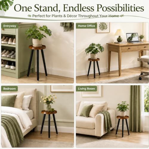 FRIENDISU 3 Pcs Wood Plant Stands Indoor with Raised Design - Image 6