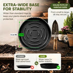 10Pack Plant Saucer 10 inch, Heavy Duty Flower Pot Saucers, Plant Pot Saucers Bulk, 1.5'' Deeper Plant Trays for Pots Durable Drip Trays for Potted Plants, Plant Saucers for Outdoors and Indoors - Image 2