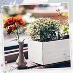 Dandat 2 Set Rectangle Wooden Planter Wood Boxes for Centerpieces White - Image 5