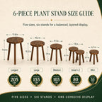 6-Pack Wood Plant Stand, Carbonized for 6-12" Pots Indoor Outdoor - Image 3