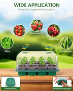 12 Cell Seed Starter Kit with Grow Light Heating Mat & Silicone Pots - Image 6