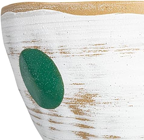 Creative Co-Op Boho Stoneware Footed Planter with Painted Geometric Design, Multicolor - Image 6