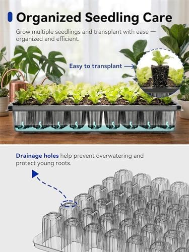 GLOWRIUM Seed Starter Tray with Grow Lights, 162-Cell Plant Germination - Image 6