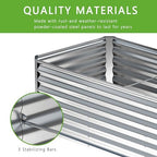 2PCS 6x2x1FT Galvanized Raised Garden Bed,Planter Raised Beds-Metal Garden Box,Large Plant for Outdoor Planting, Vegetables Bed，Flower,herb-Silver - Image 4