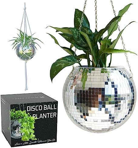 SCANDINORDICA Disco Ball Planter, Value Package, 10-inch Silver by SCANDINORDICA