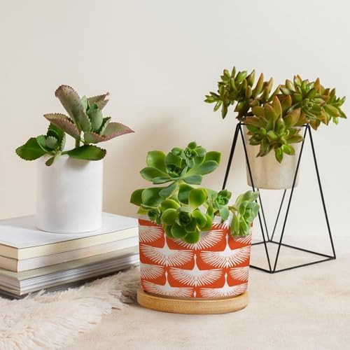 Orange Swan Cranes Ceramic Planters Orange and White Lily Geese Flock Planters for Outdoor Plants with Drainage Holes and Saucers Pot for Indoor Outdoor Garden - Image 4