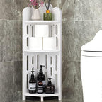 Meangood Bathroom Corner Shelf Stand, 3 Tier Solid Wood Display Shelf for Narrow Space, Shower Corner Shelf, Plant Stand Nightstand, for Living Room, Bedroom, Home Office, Elegant White by Meangood
