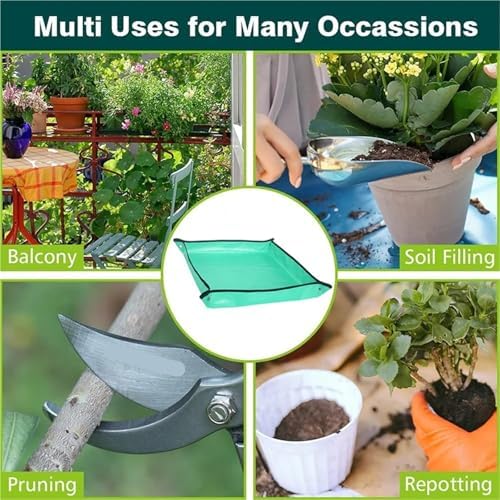 Repotting Mat Plant Mat Gardening Planting Mat Foldable Garden Flower Pots Mats Transplanting Waterproof Mats 50-100CM(50cmx50cm) - Image 5
