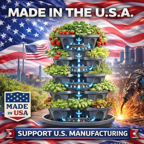5-Tier Stackable Strawberry Garden – 24 Quart Indoor / Outdoor Stacking Planter with Drip Saucer – Grow Herbs, Strawberries, and Flowers from The Kitchen or Backyard – Plant and Stack! Easy Gardening - Image 4