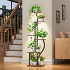 JUSTOGO Plant Stand Indoor with Grow Lights, 6 Tiered Corner Plant Shelf - Image 3