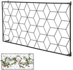 MyGift 4 Foot Geometric Cube Pattern Style Matte Black Metal Wire Garden Trellis, Wall Mounted Large Support Lattice Frame for Climbing Plants and Crawling Vines by MyGiftHome