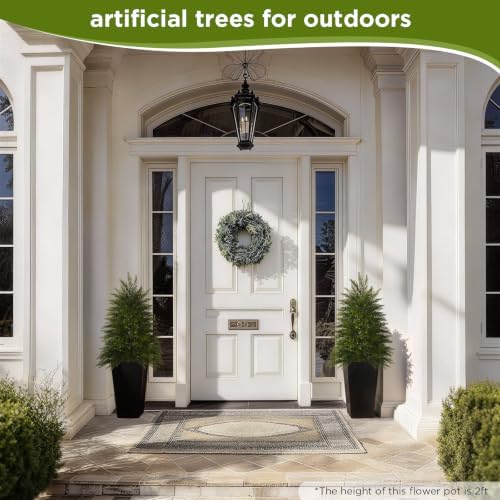 3 ft Artificial Topiary Cedar Trees Set of 2 for Outdoor - Image 5