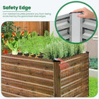 SEJOV 6x3x2ft Raised Garden Bed Kit, Galvanized Planter Raised Garden Boxes Outdoor, Deep Root Raised Planter w/Anti Cutting Strip, Large Metal Raised Garden Bed for Vegetables Flowers Herbs, Brown - Image 6