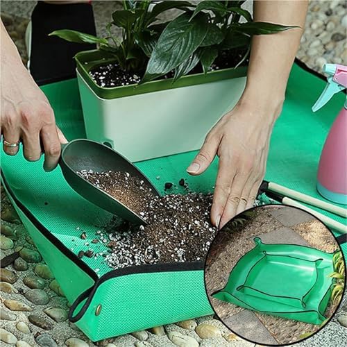 2 PCS Planting Mat Gardening Potting Pad Foldable Waterproof Garden Plant Flower Pot Transplanting Mats for Patio - Image 2
