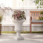 Nearly Natural 20.25” Large Sand Colored Urn Indoor/Outdoor) Planter - Image 2