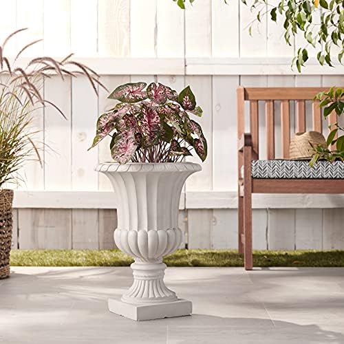 Nearly Natural 20.25” Large Sand Colored Urn Indoor/Outdoor) Planter - Image 2